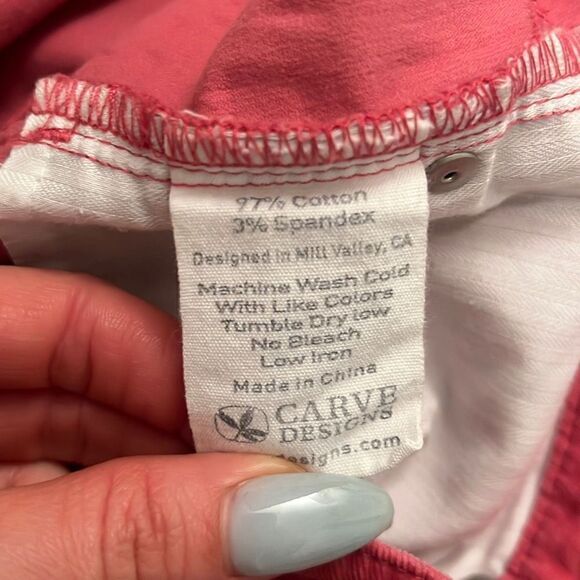 Carve Designs Women's Pink Zip Fly Zippered Leg Skinny Corduroy Pants Size 6 - Picture 9 of 9